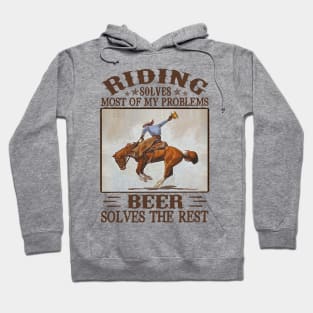 Horse Riding Solves Most Of My Problem Beer Solves The Rest Personalized Gift Hoodie